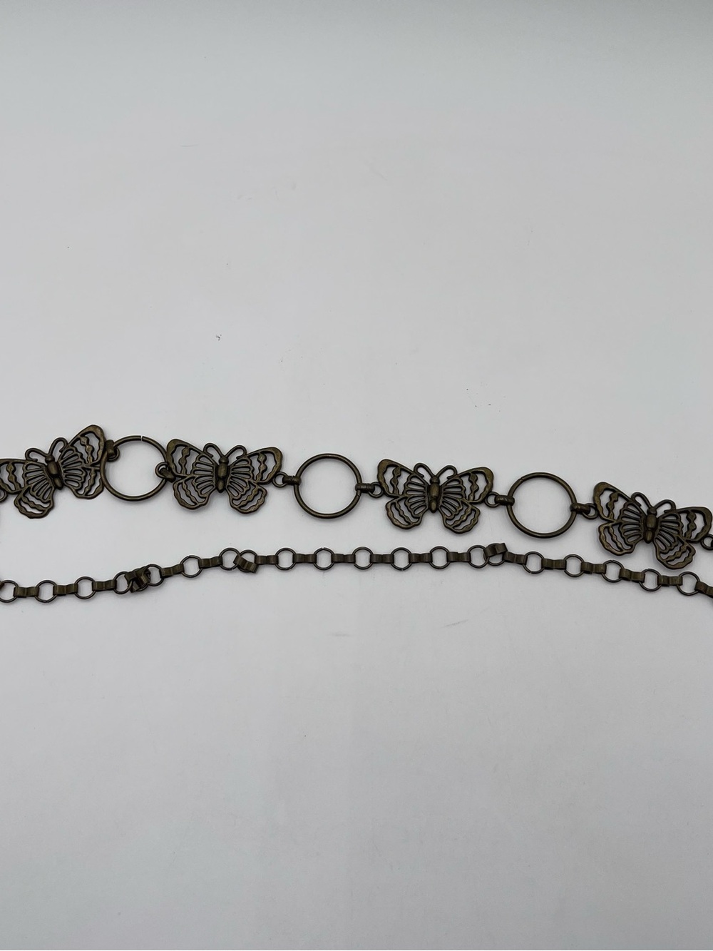 Butterfly Waist Belly Chain Link Belt 41 1/4 Statement Hippie Boho Antique Brass - Picture 4 of 7